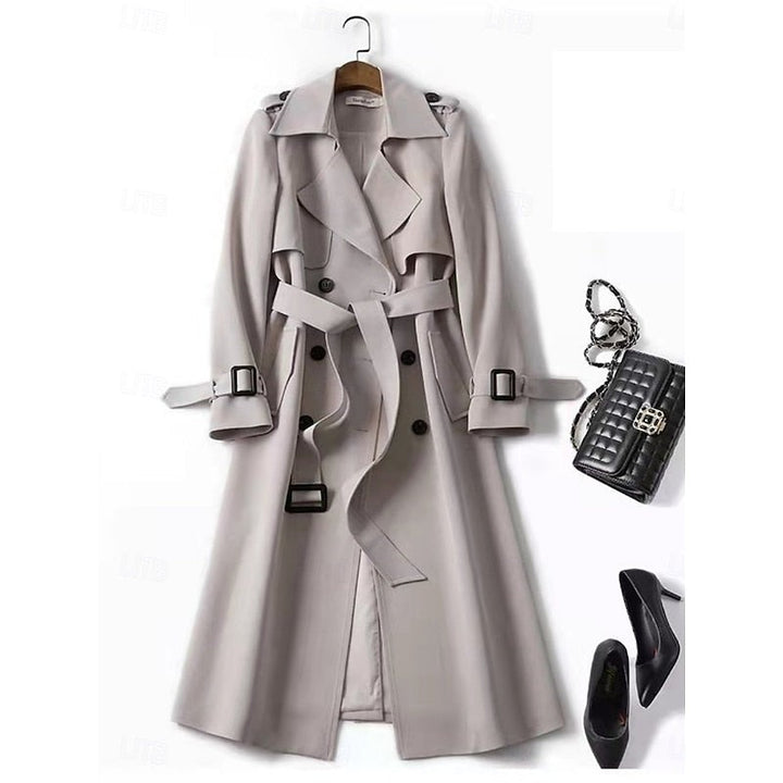 Long Trench Coat with Belted Waist for Women — Eleanor, image 4
