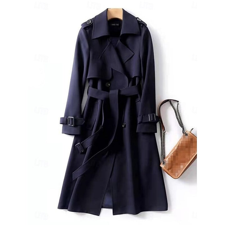Long Trench Coat with Belted Waist for Women — Eleanor, image 5