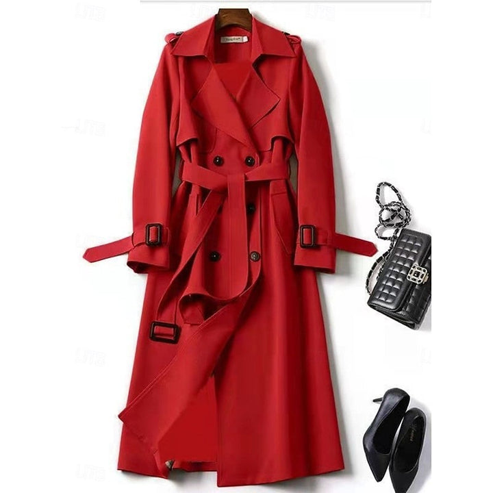 Long Trench Coat with Belted Waist for Women — Eleanor, image 6