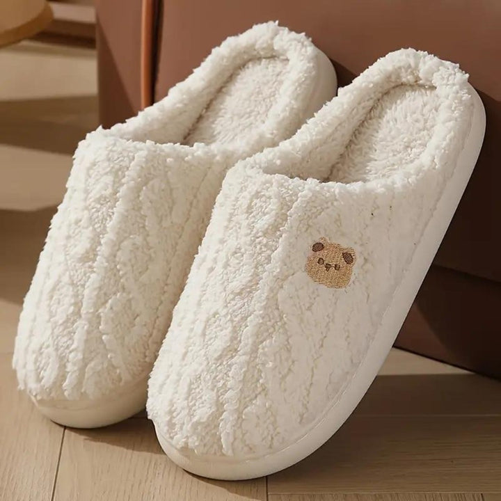 Winter Slippers with Soft Sole in white