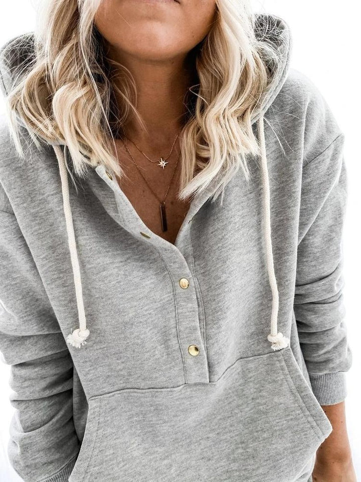 Hoodie and Jogger Set with Button Placket
