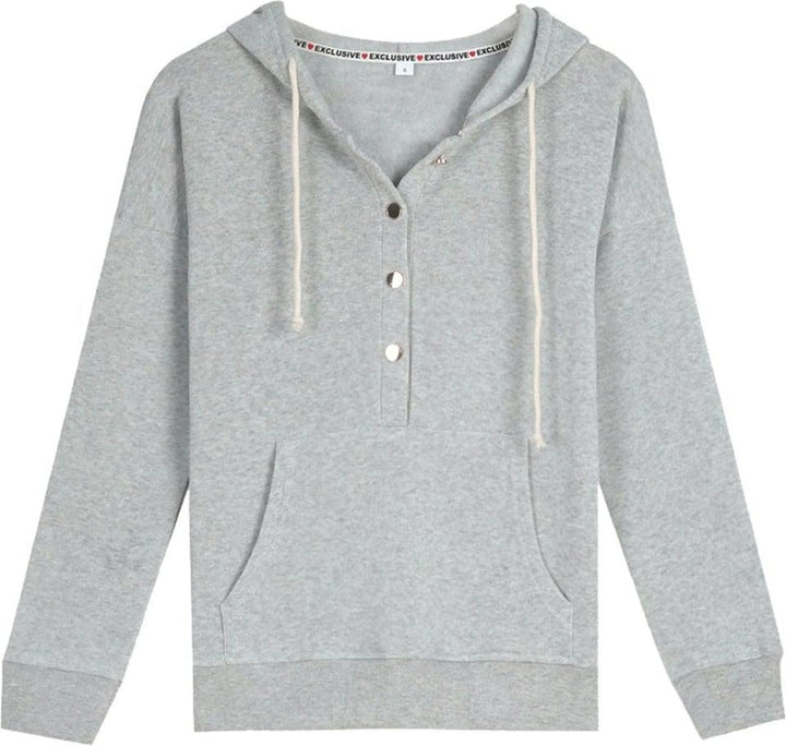 Hoodie and Jogger Set with Button Placket