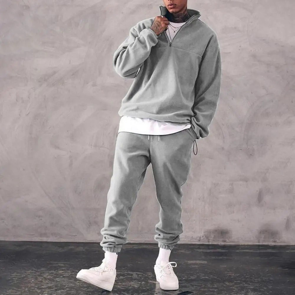 Half Zip Sweatshirt and Jogger Set — Montgomery, Light Grey
