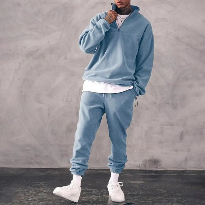 Half Zip Sweatshirt and Jogger Set — Montgomery, Light Blue