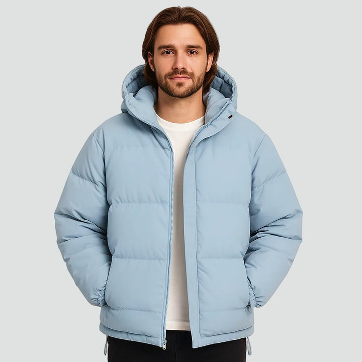 Morgan – Quilted Hooded Puffer Jacket for Men with Zip and Pockets
