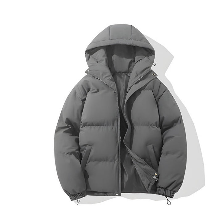 Morgan – Quilted Hooded Puffer Jacket for Men with Zip and Pockets