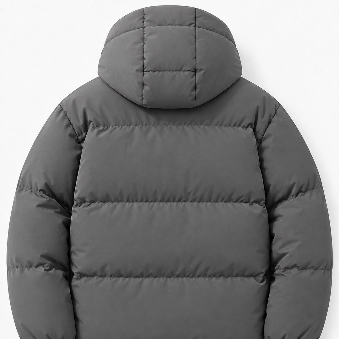 Morgan – Quilted Hooded Puffer Jacket for Men with Zip and Pockets