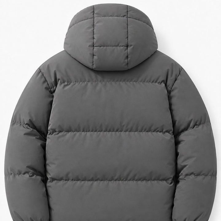 Morgan – Quilted Hooded Puffer Jacket for Men with Zip and Pockets