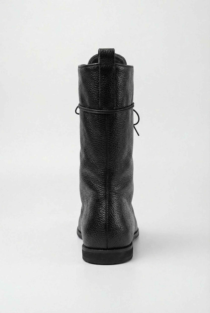 Nell — Black Lace Up Ankle Boots with Fleece Lining, Moraine Fashion