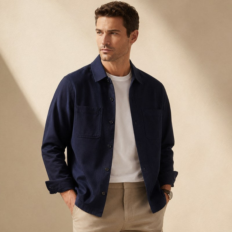 Niall — Cotton Overshirt Jacket, Moraine Fashion