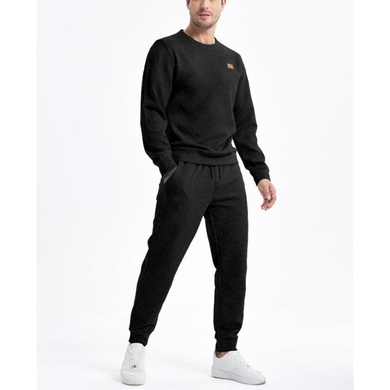 Crew Neck Two Piece Sweatsuit — Nicholas, Khaki