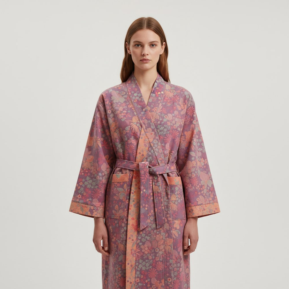 Orla – Elegant Dressing Gown for Women with Floral Print and Belt