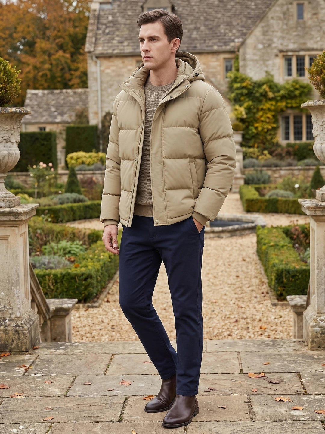 Owen – Warm Hooded Padded Puffer Jacket for Men with Pockets