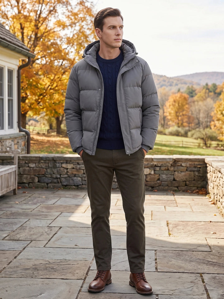 Owen – Warm Hooded Padded Puffer Jacket for Men with Pockets