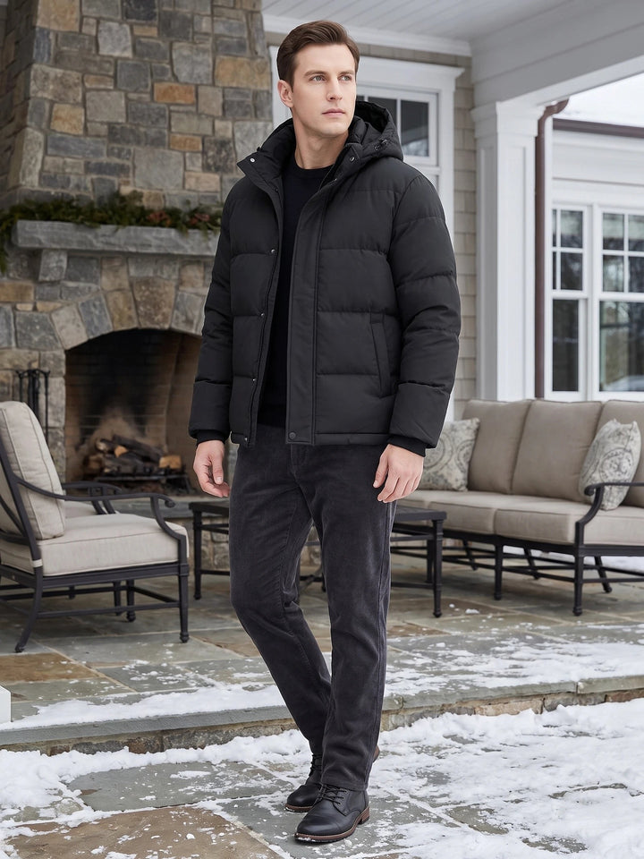 Owen – Warm Hooded Padded Puffer Jacket for Men with Pockets