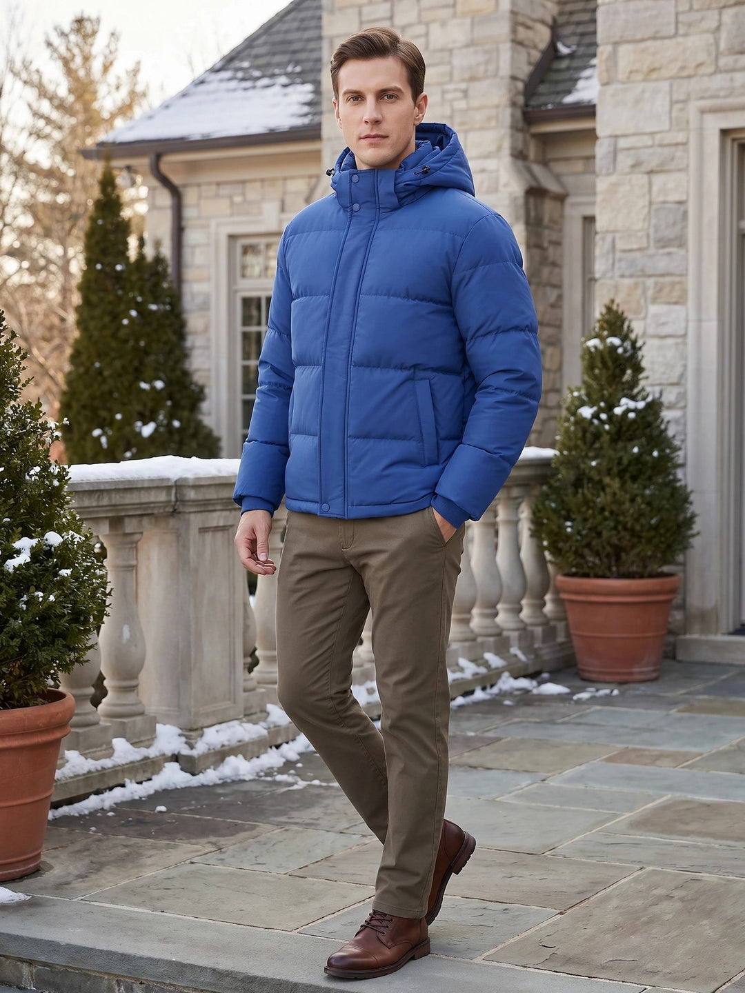 Owen – Warm Hooded Padded Puffer Jacket for Men with Pockets