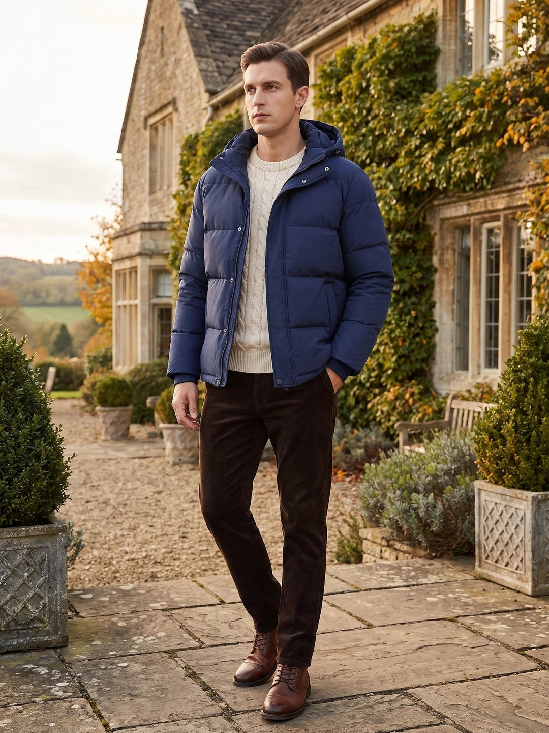 Owen – Warm Hooded Padded Puffer Jacket for Men with Pockets