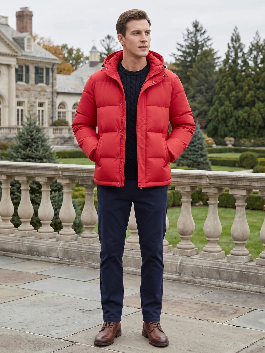 Owen – Warm Hooded Padded Puffer Jacket for Men with Pockets