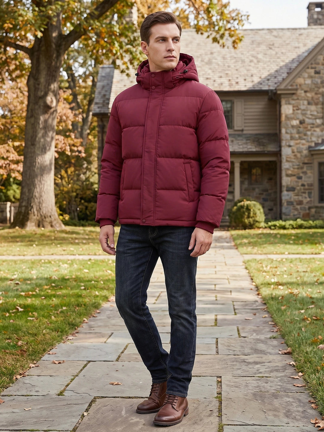 Owen – Warm Hooded Padded Puffer Jacket for Men with Pockets