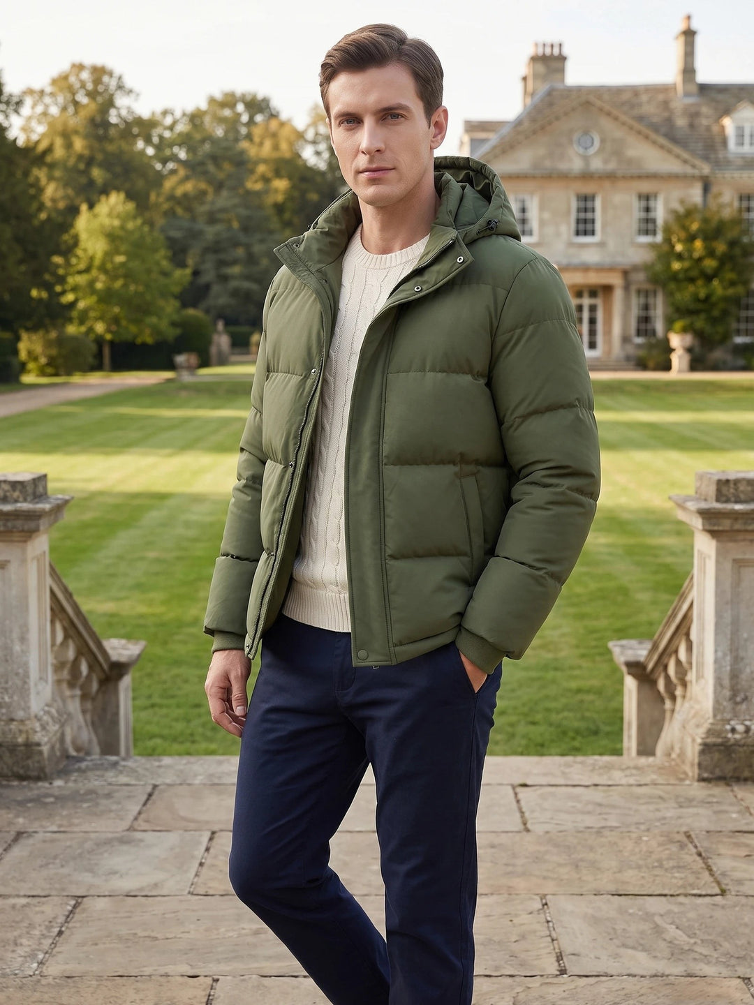 Owen – Warm Hooded Padded Puffer Jacket for Men with Pockets