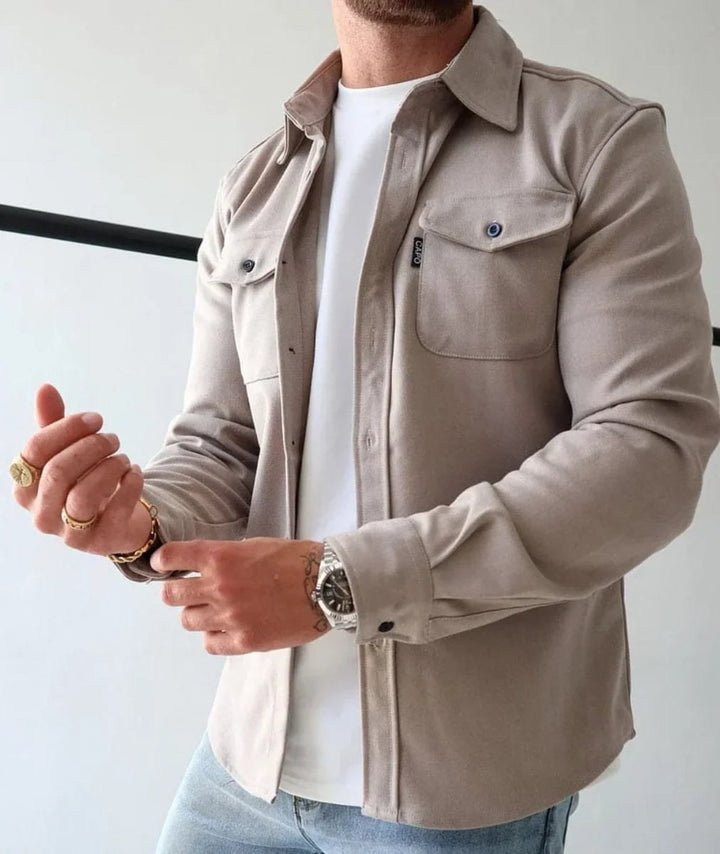 Percival — Relaxed Fit Overshirt, Moraine Fashion