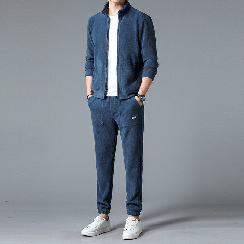 Zip Through Fleece Tracksuit — Peregrine, Steel Blue
