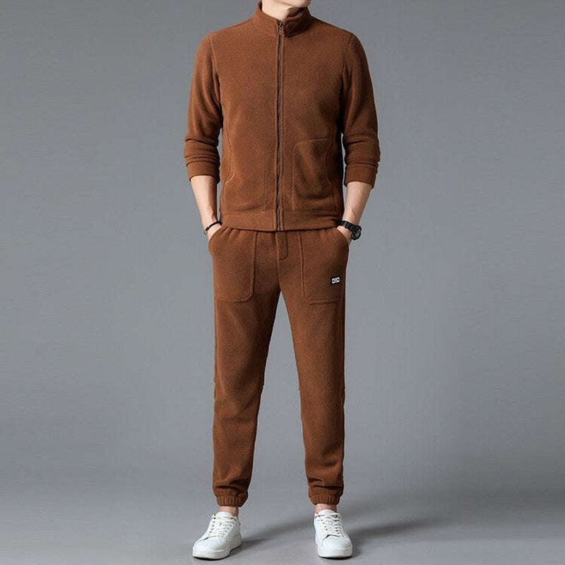 Zip Through Fleece Tracksuit — Peregrine, Black