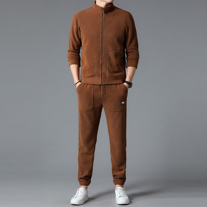 Zip Through Fleece Tracksuit — Peregrine, Black