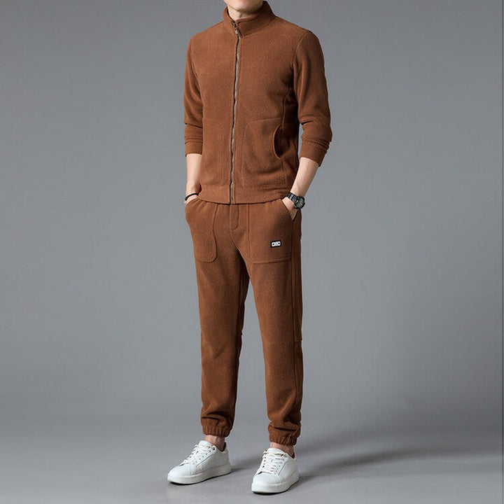 Zip Through Fleece Tracksuit — Peregrine, Black