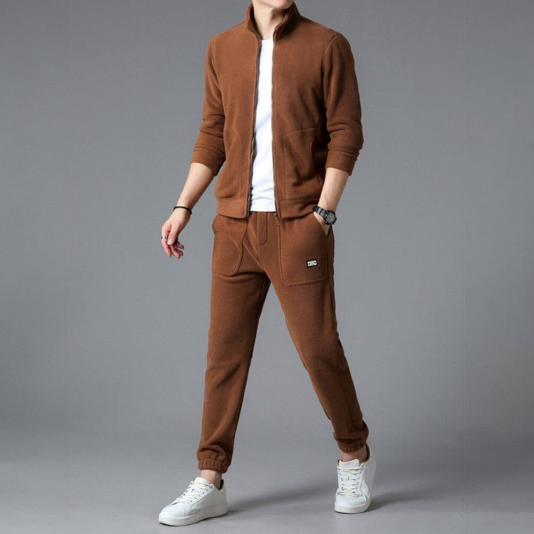 Zip Through Fleece Tracksuit — Peregrine, Black