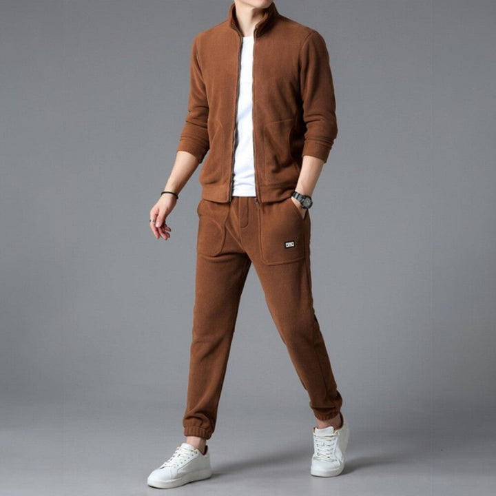 Zip Through Fleece Tracksuit — Peregrine, Black
