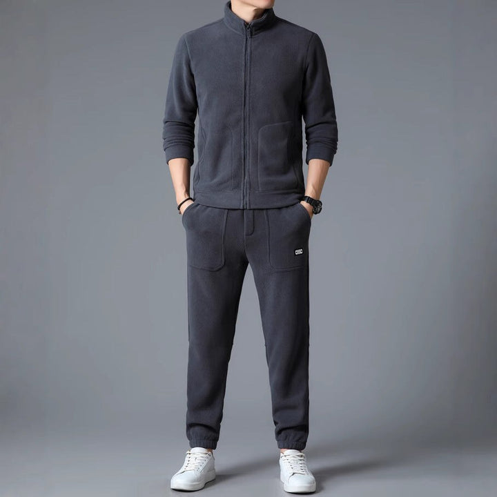 Zip Through Fleece Tracksuit — Peregrine, Black