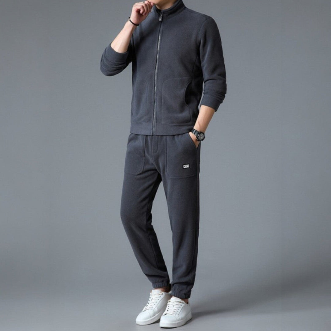 Zip Through Fleece Tracksuit — Peregrine, Black