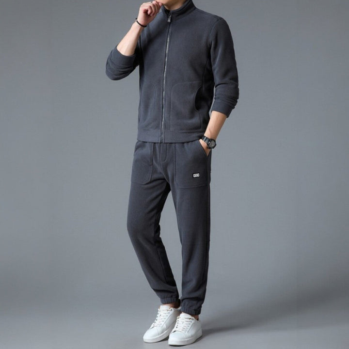 Zip Through Fleece Tracksuit — Peregrine, Black