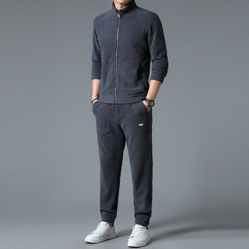 Zip Through Fleece Tracksuit — Peregrine, Black