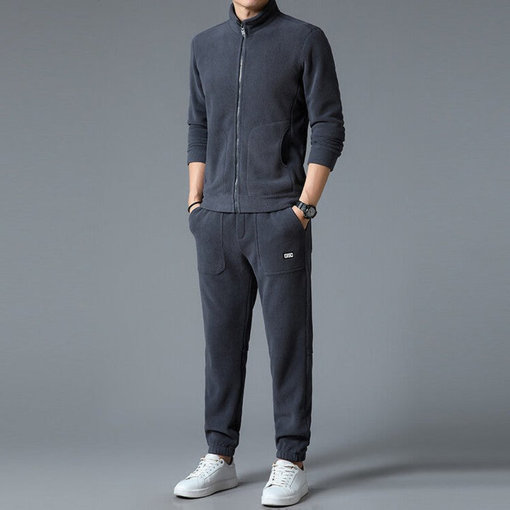 Zip Through Fleece Tracksuit — Peregrine, Black