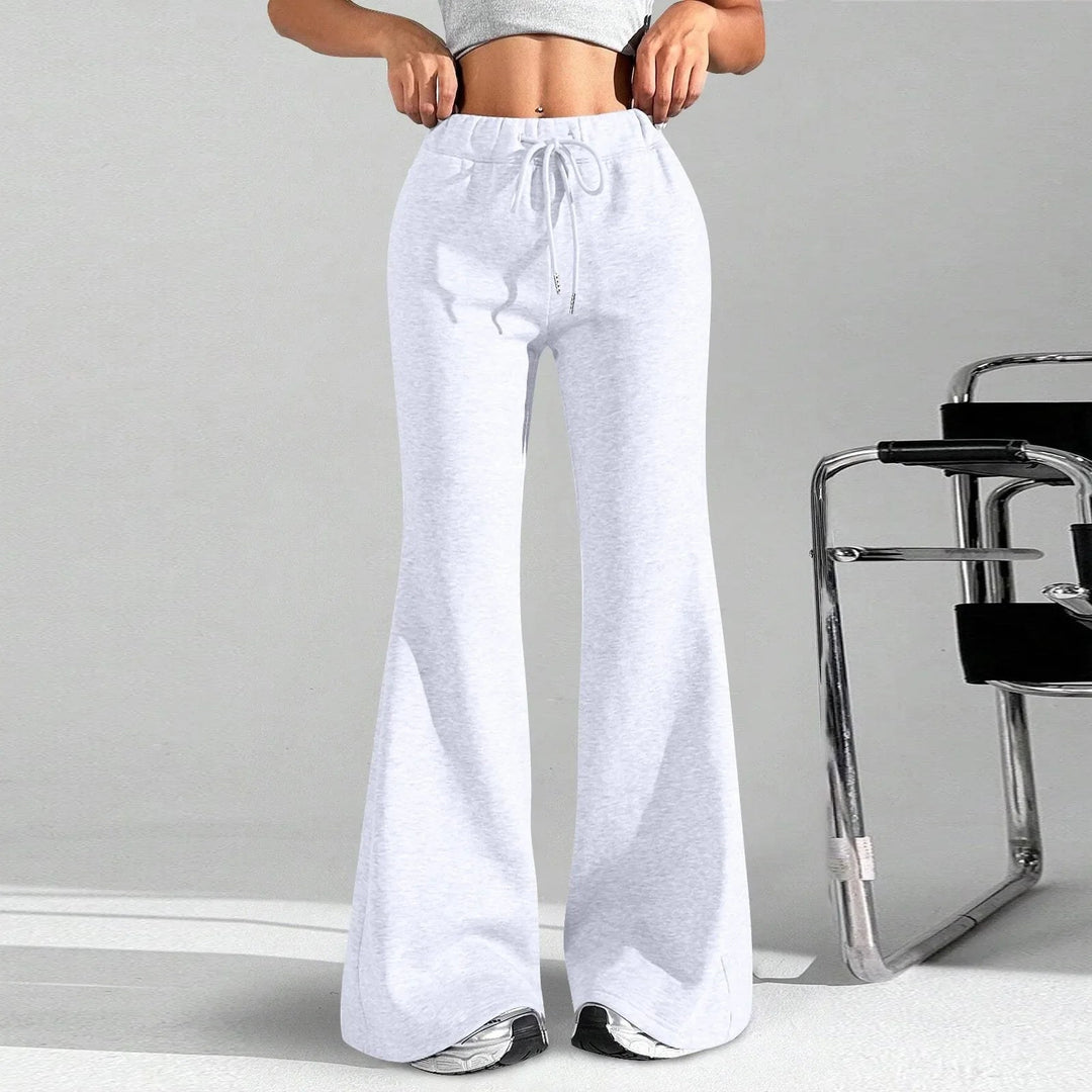High Waisted Flared Joggers — Phoebe, Black