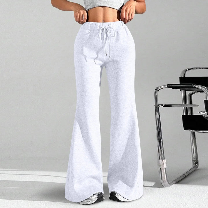 High Waisted Flared Joggers — Phoebe, Black