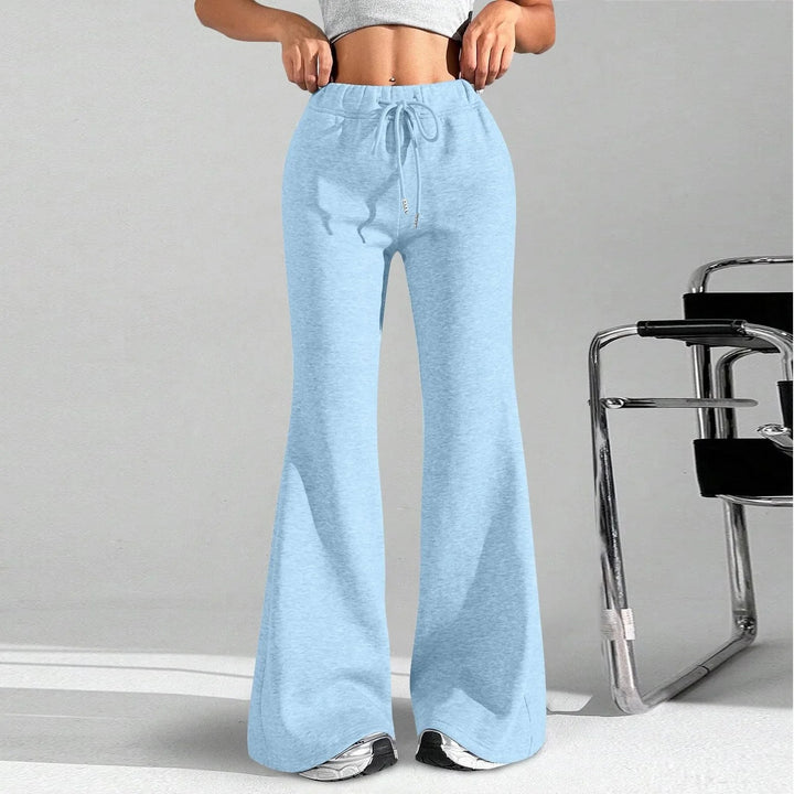 High Waisted Flared Joggers — Phoebe, White