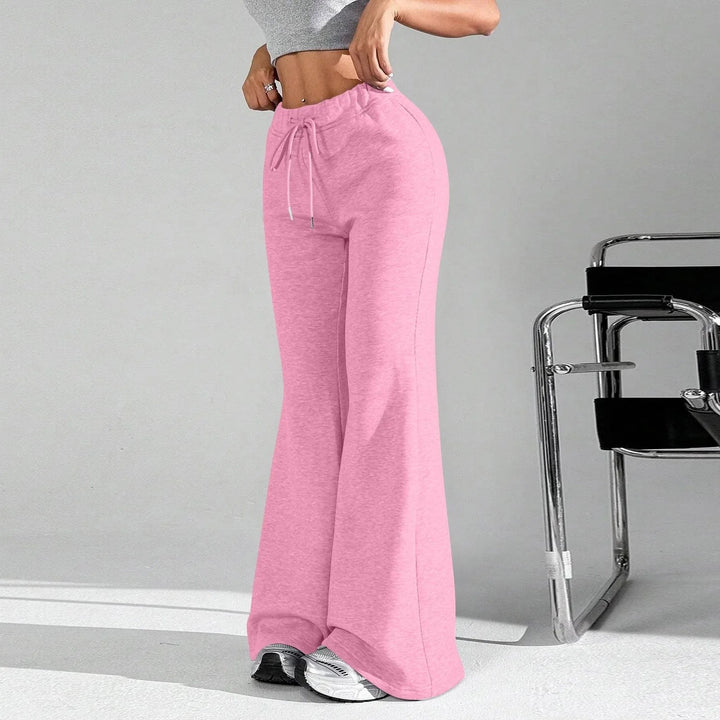 High Waisted Flared Joggers — Phoebe, Black