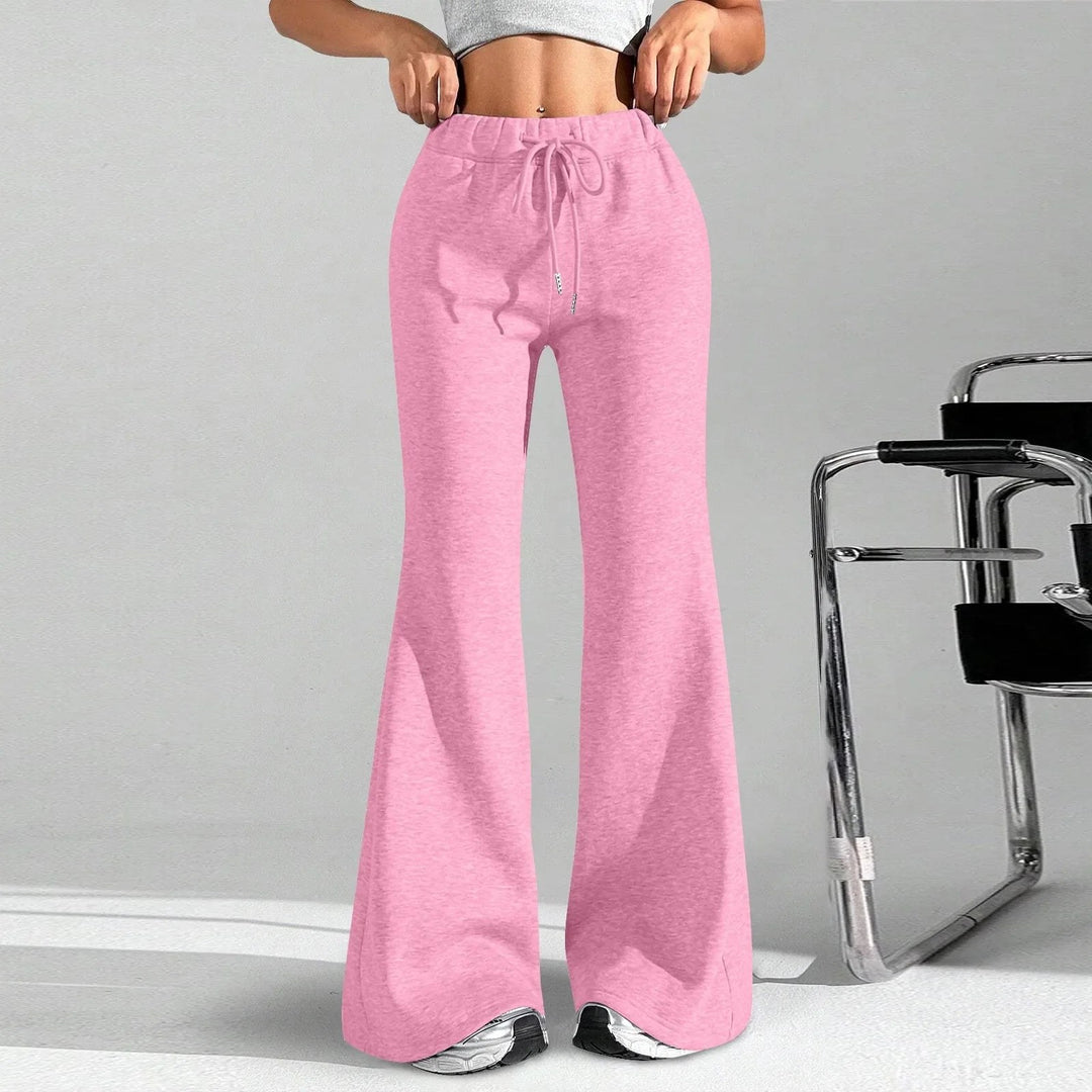 High Waisted Flared Joggers — Phoebe, Black