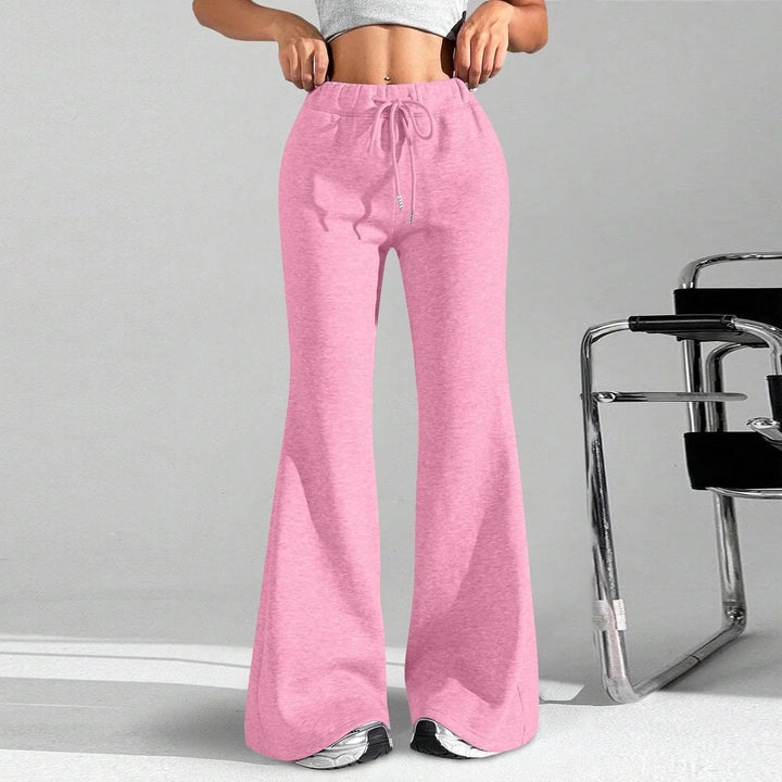High Waisted Flared Joggers — Phoebe, Black