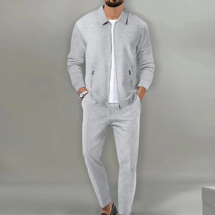 Zip Front Tapered Tracksuit — Reginald, Grey