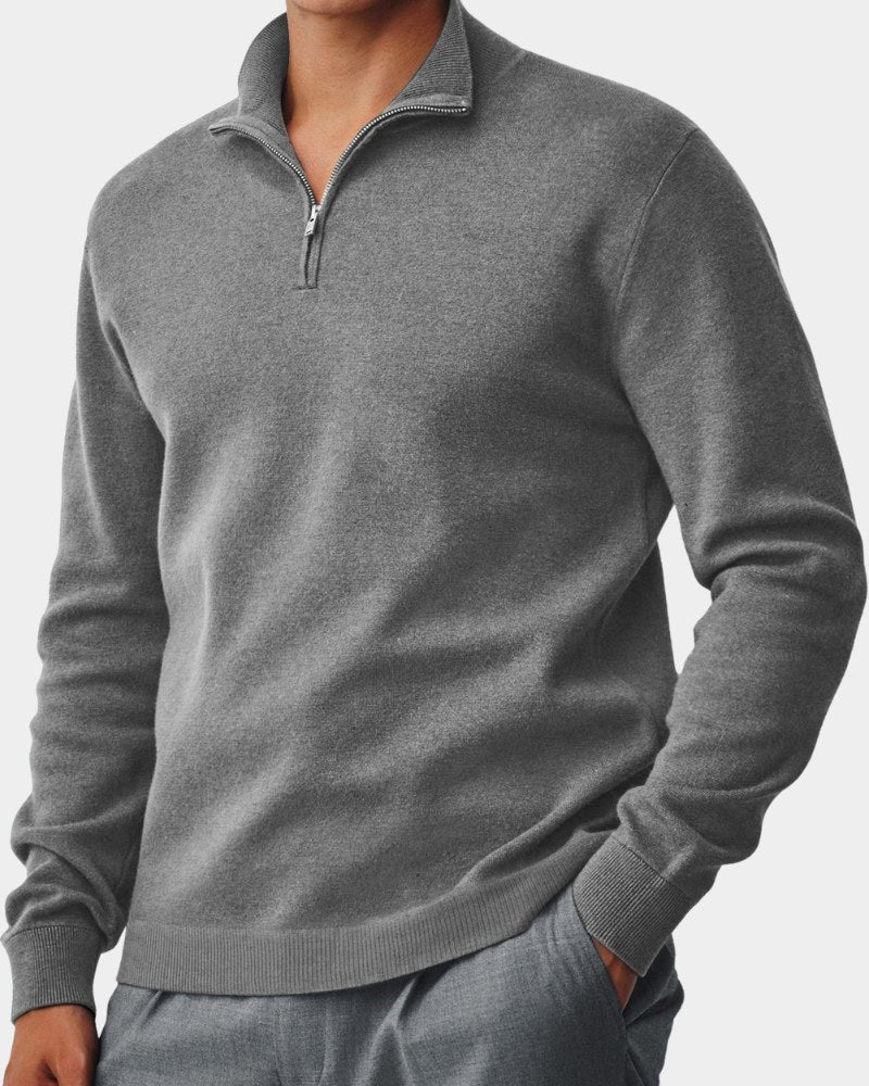 Rhys – Soft Quarter Zip Jumper for Men with Collar and Long Sleeves
