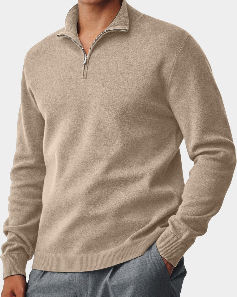 Rhys – Soft Quarter Zip Jumper for Men with Collar and Long Sleeves