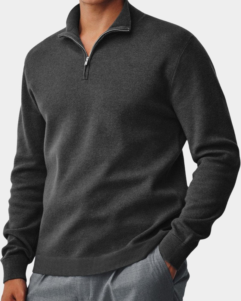 Rhys – Soft Quarter Zip Jumper for Men with Collar and Long Sleeves