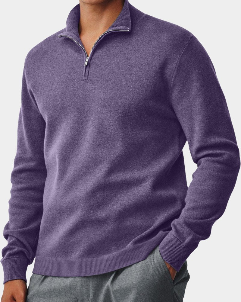 Rhys – Soft Quarter Zip Jumper for Men with Collar and Long Sleeves