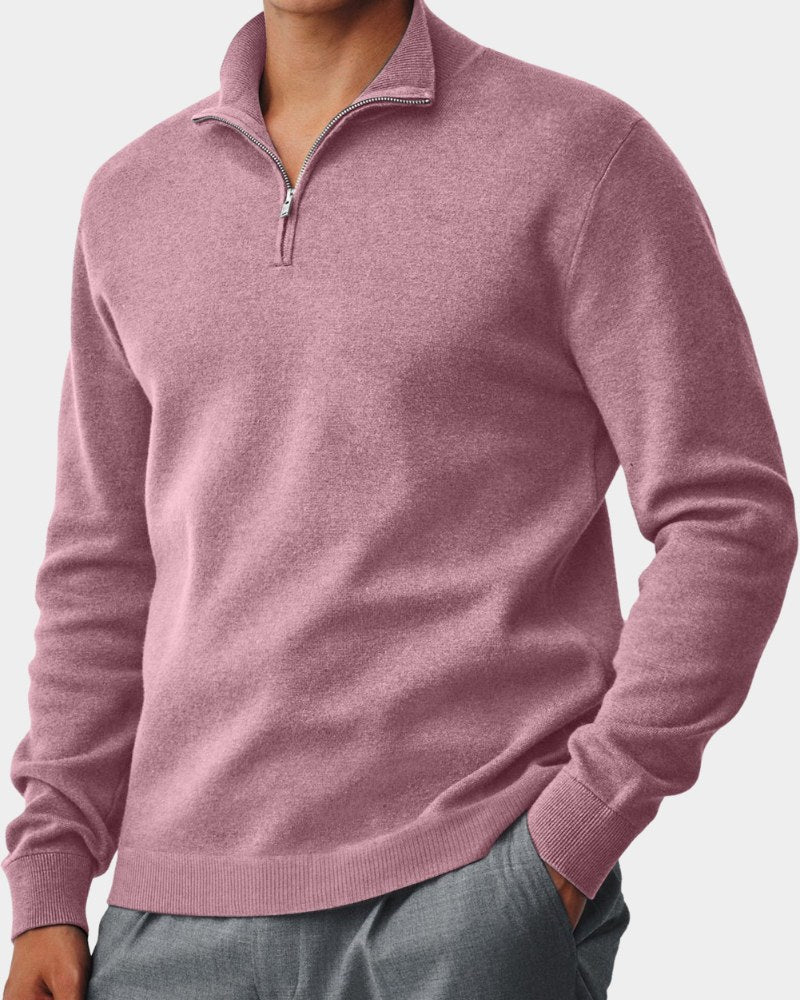 Rhys – Soft Quarter Zip Jumper for Men with Collar and Long Sleeves