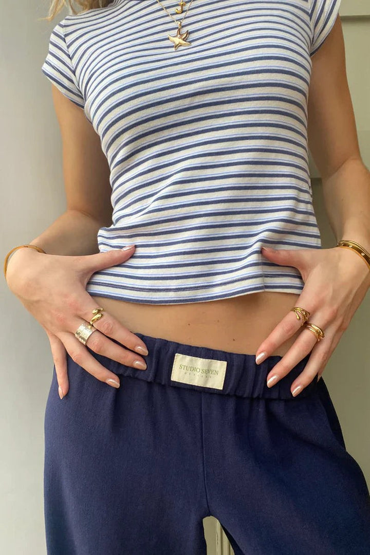 Ribbed Straight Leg Lounge Joggers — Rosemary, Yellow