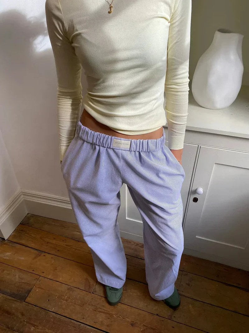 Ribbed Straight Leg Lounge Joggers — Rosemary, Green